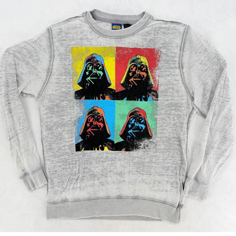 Star Wars Darth Vader Pop Art Sweatshirt Unisex M/L Grey Burnout ‎ Crew. Sci-Fi
